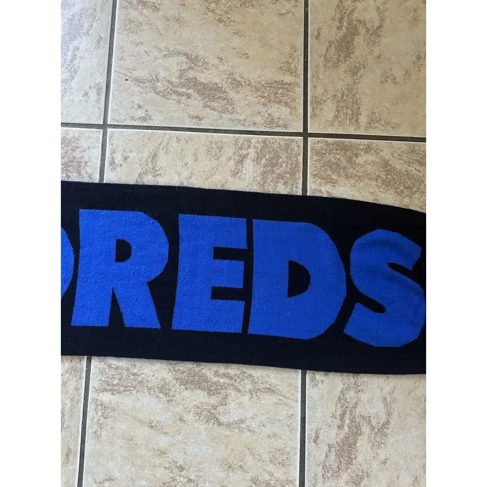 The Hundreds Blue‎ Black Tassel Scarf Logo One Size Reversible
